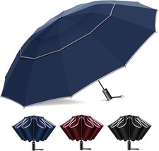 54 Inch Inverted Golf Umbrella for Rain, Automatic Windproof 12 Large, Blue