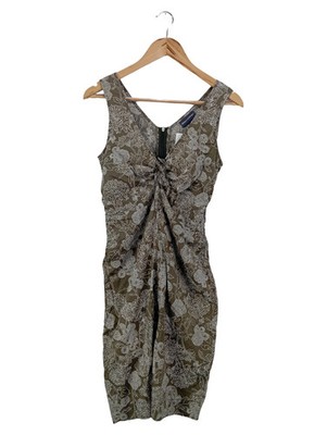 MARC O POLO Damen Freizeitkleid Gr. 38/M Oliv Floral Baumwolle Midi