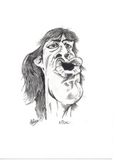 A4 original pencil caricature on quality carteidge of Mick Jagger