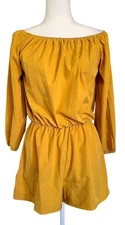 Miss Moly Mustard Yellow Long Sleeve Romper Shorts Size L