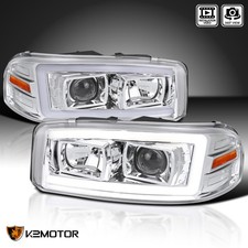 Fits 1999-2006 Gmc Sierra Denali Yukon Xl Led Tube Projector Headlights Pair Fits 1999-2006 Gmc Sierra Denali Yukon Xl Led Tube Projector Headlights Pair