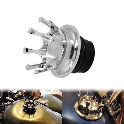 Chrom King Crown Entlüftet Tankdeckel Rechtsgewinde Für Harley Touring Softail