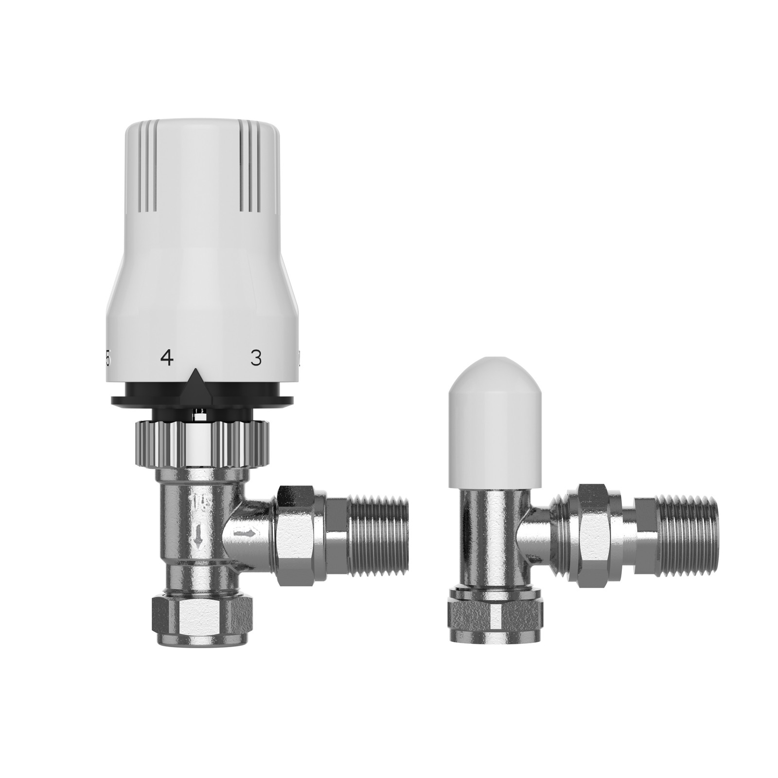 Pro Classic Angled Thermostatic Radiator Valve with Lockshield 15mm
