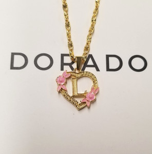 Authentic Dorado 18K Gold Plated Flower "L" Initial Necklace 18"+2"