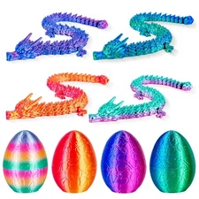 4Pcs 3D Printed Dragon Eggs Mini Dragon Eggs with 8.86Inch Dragon inside 3D Prin