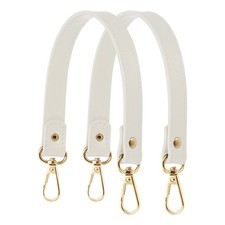 14" Leather Purse Strap Replacement Silver Buckle for Handbag 2 Pack, White 