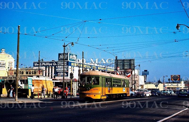 LAMTA-LATL. H-4 CAR #1281. 8th/Western (CA). Original Slide 1958. (G)