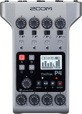 Podtrak P4 Podcast Recorder, Battery Powered, 4 Microphone Inputs, 4 Headphone O