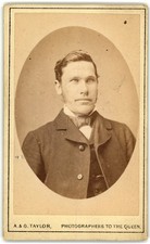 Antique Cdv Circa 1870s A. & G. Taylor Handsome Man In Suit Edinburgh Scotland