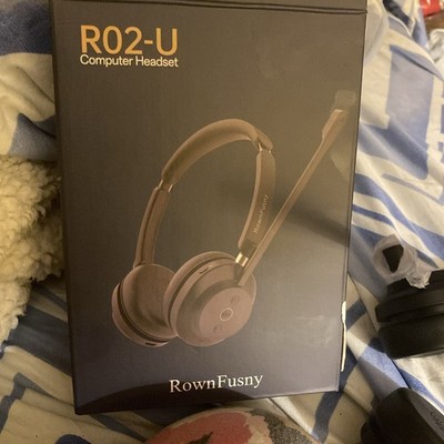 Rown Fusny R02U Computer Headset Wireless Bluetooth Noise Cancelling Comfort...