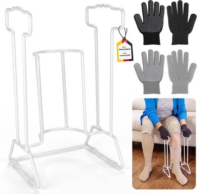 Large Compression Sock Aid Device, for People with Swollen Legs | No Gloves