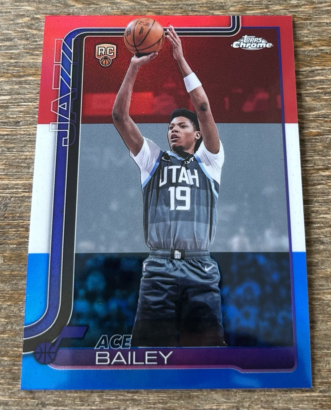 2025-26 Topps Chrome Update - Ace Bailey #155 Red White & Blue Refractor (RC)