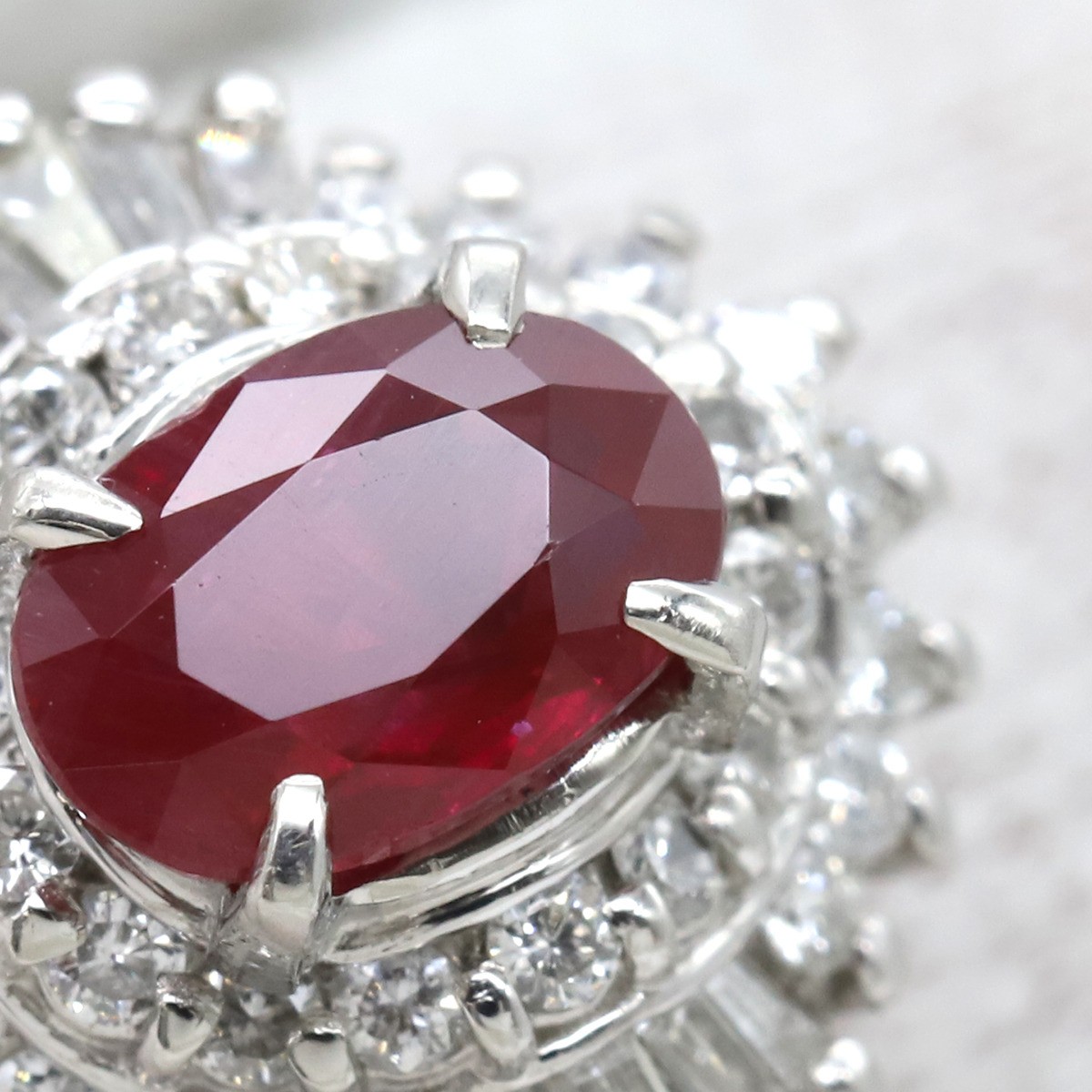 Ring ring Ruby da Earring Pt900 Ruby diamond Plat… - image 4