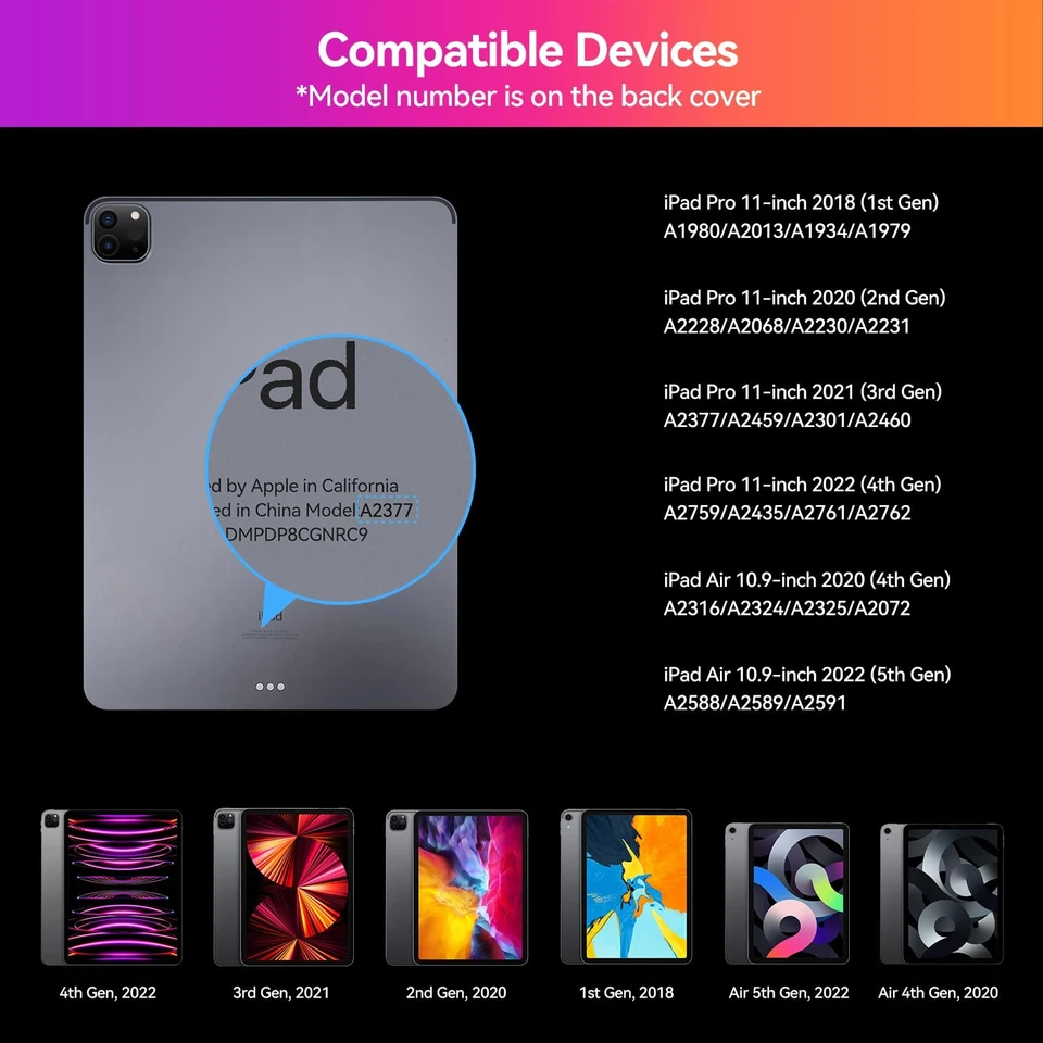 iPad Air 11 inch Case with Keyboard (M3/M2, 2025/2024) & iPad Pro 11 inch(1st... - Image 2 of 4