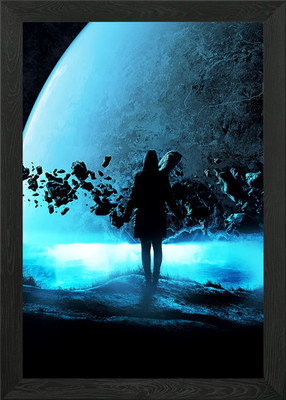 Asteroid belt view Framed Wall Art Poster Canvas Print Picture