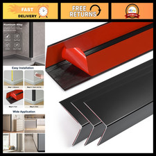 4PCS 45" Black Metal Corner Protectors, Self-Adhesive Edge Guards for Furniture