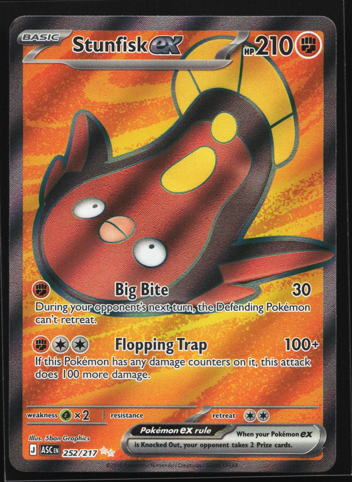 Stunfisk ex 252/217 ME: Ascended Heroes Ultra Rare Pokemon Card