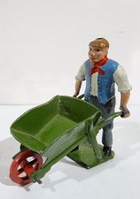 Britains Vintage Farmer With Wheelbarrow - Nice