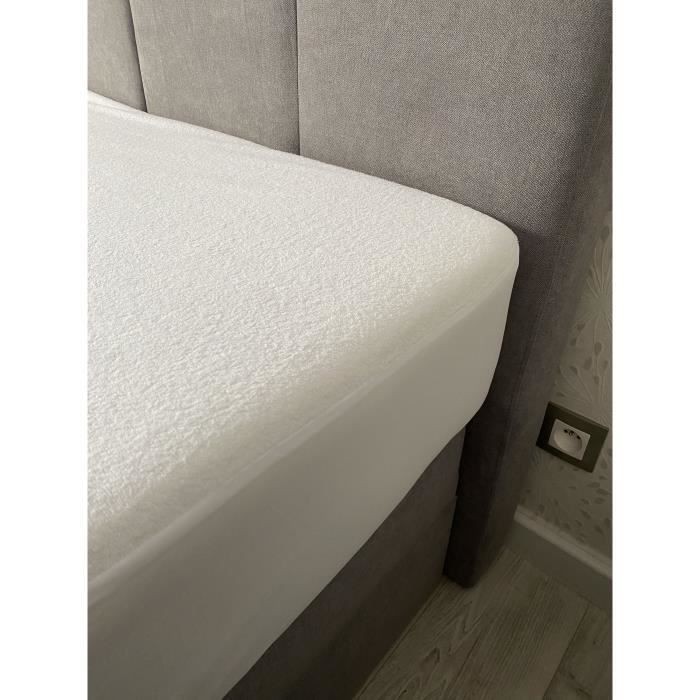 Protège-matelas imperméable 140x190 cm en coton et polyester blanc - 3