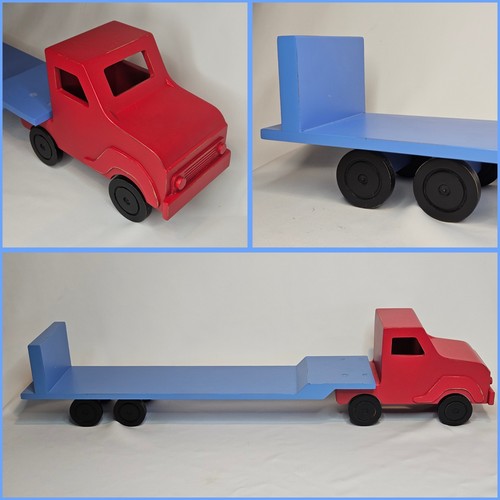 36" Pottery Barn Kids Truck Bookshelf - Red Cab & Blue Flatbed Wall Mount Shelf