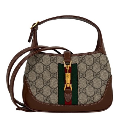 Gucci Jackie 1961 Mini Schultertasche GG Supreme Canvas Beige Ebony