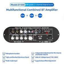 Digital Power Amplifier Board Subwoofer Bluetooth 50W 50W 100W 2.1Ch Bass Treble