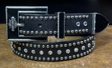 Harley Davidson Black Leather Belt SzS/31 1-1/4&rdquo;Wide VGUC Read Desc