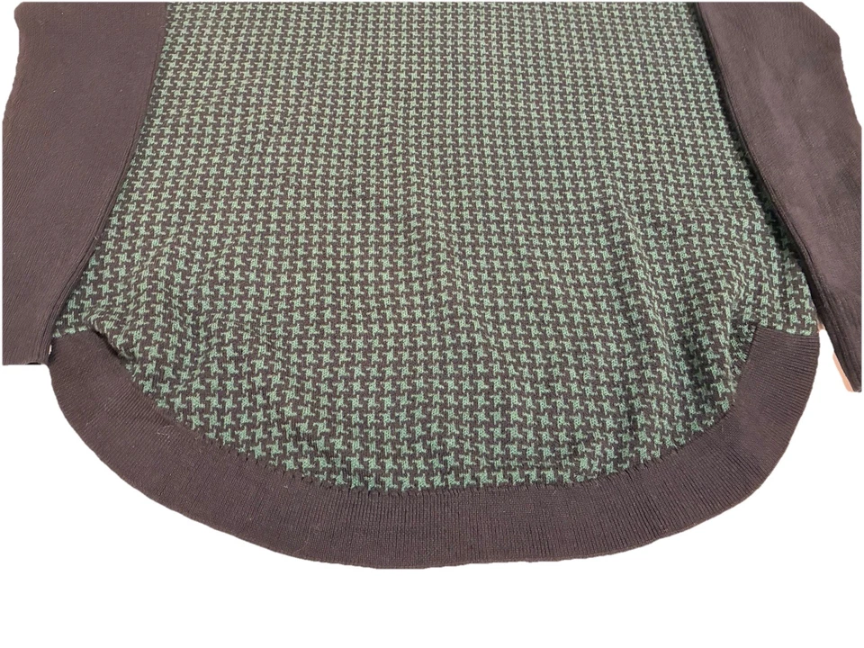 Suéter Michael Kors Mujer Verde Esmeralda Negro Cuello Tortuga Manga Larga Talla Pequeña Foto 4 de 4