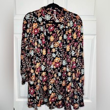 Free People Daisy Jane Women's printed mini dress in black multi - Size Medium