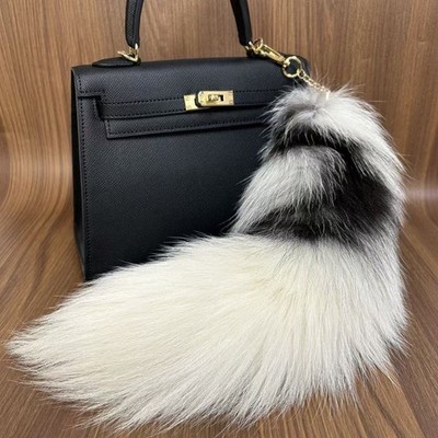 Wholesale 2/5/10pcs-16''-18'' Real Fox Fur Tail Bag Charm Pendant Cosplay Toys