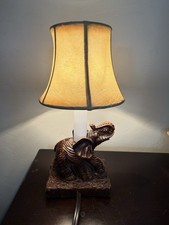 Vintage Elephant Table Lamp Operational 10 T Chocolate Brown Estate