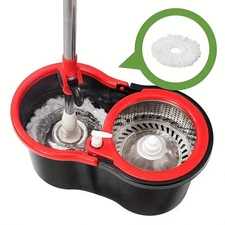 360° Spin Mop And Bucket Set - Floor Cleaning System With 3 Microfiber Mop Heads