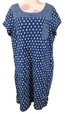 Women's Old Navy Polka Dot Shirt Dress XL 100% Cotton Pocket Zipper Back Detail