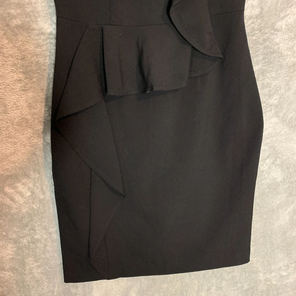 Vestido Vaina Calvin Klein Mujer Asimétrico Volantes Ocasión Formal 2 Negro Foto 4 de 4