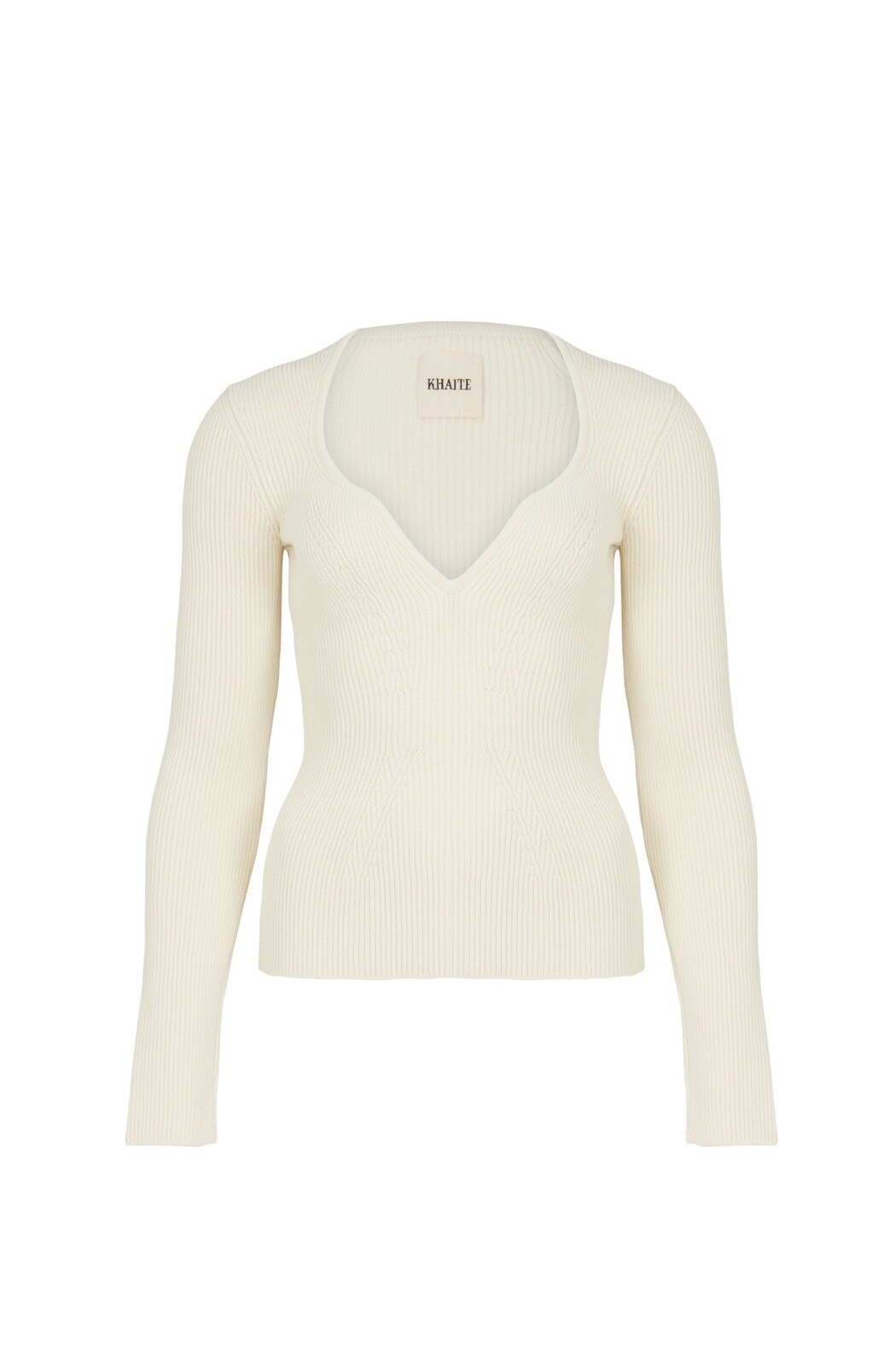 Khaite The Kirah Ribbed Sweater Ivory Size M