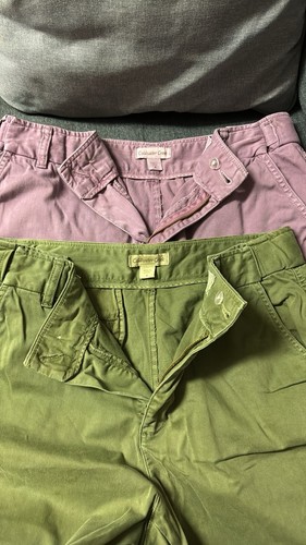 2 Pairs: COLDWATER CREEK High Rise Shorts Green Purple Adjustable Waist Size 8 - Picture 7 of 11