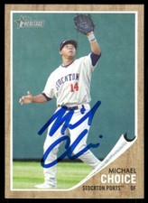 2011 Topps Heritage MICHAEL CHOICE Signed Card autograph auto A'S RANGERS