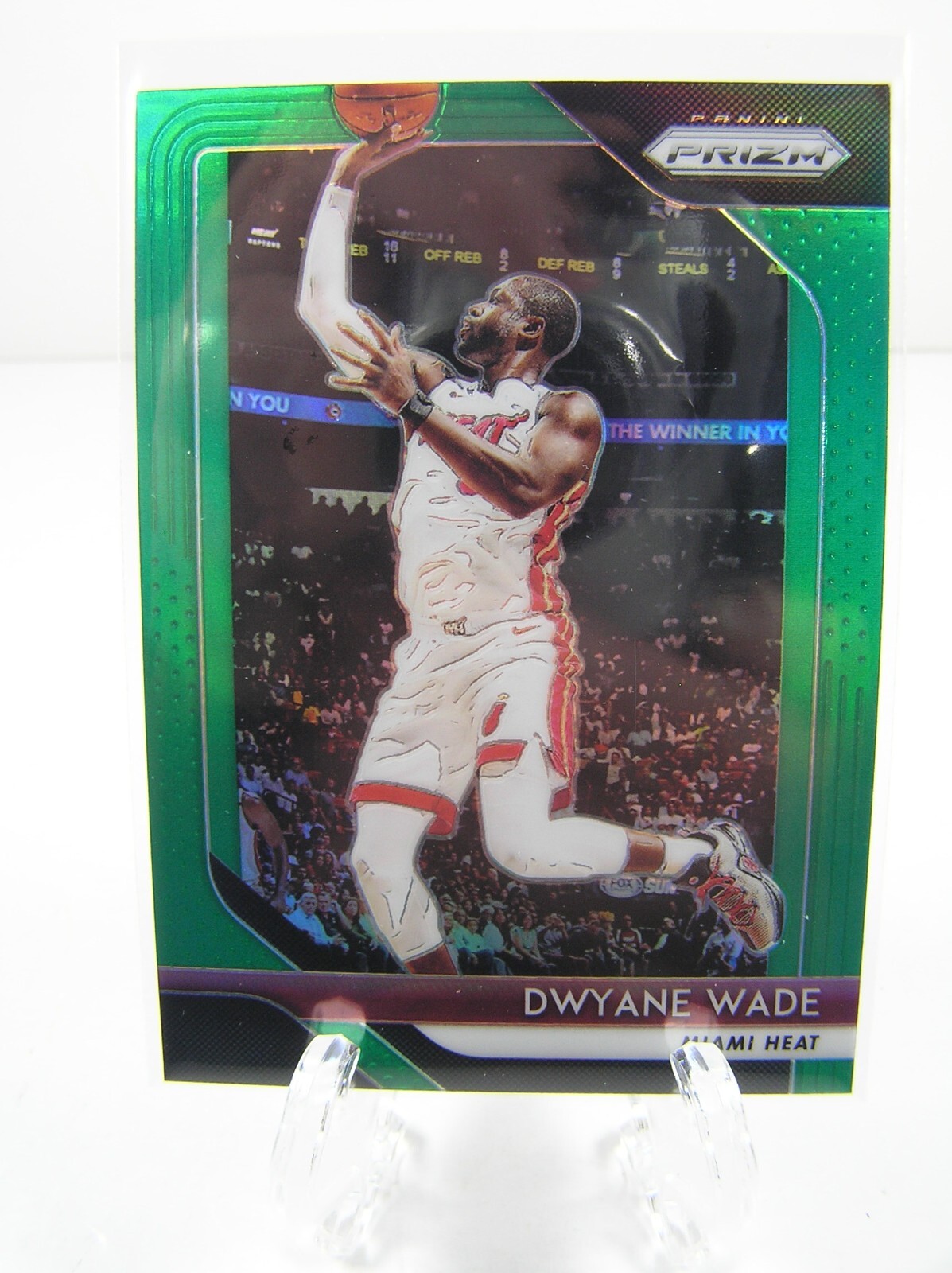 Panini 2018-19 Prizm Basketball Card #206 Dwyane Wade Miami Heat Green Parallel