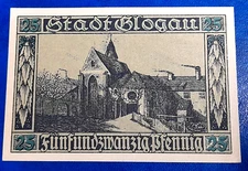 GLOGAU (POLAND GŁOGÓW) NOTGELD 25 PFENNIG 1920 EMERGENCY MONEY GERMANY (31387)