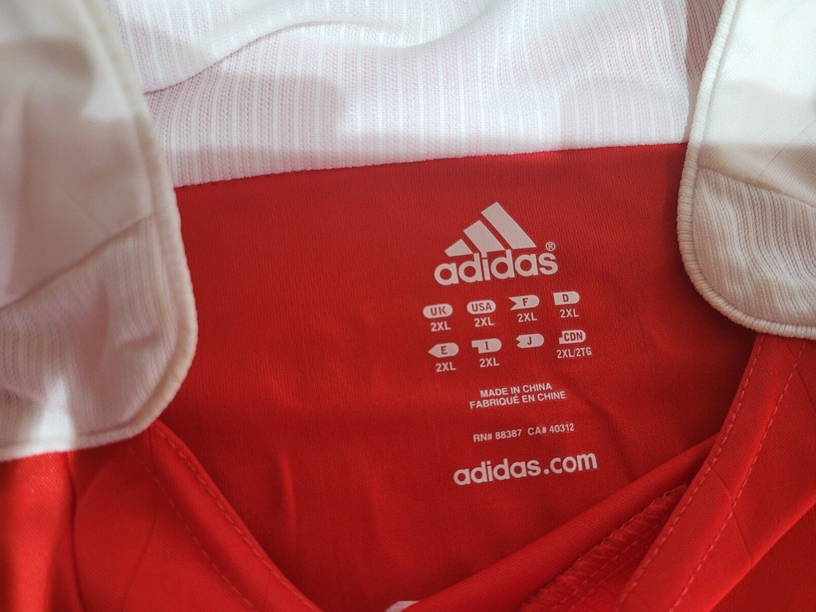 Benfica Portugal Adidas football shirt/ soccer jersey 2XL XXL Rare