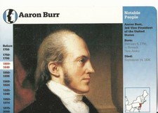 1995 Grolier, Story Of America Card, #19.01 Aaron Burr