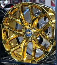 24'' inch Snowflake Gold Plated Wheels Yukon Sierra Silverado Tahoe CK156 Tahoe
