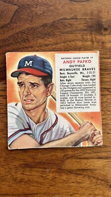 andy's tobacco 1953 Red Man Tobacco #NL9 Andy Pafko Milwaukee Braves (no tab)