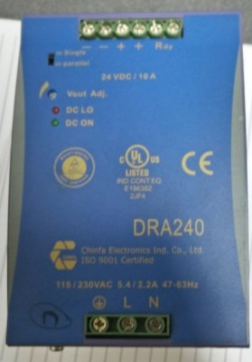 CHINFA / LUTZE DRA240-240A 24VDC/10A 240W POWER SUPPLY 
