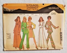 Vintage McCalls 3245 Sew Pattern Pounds Thinner Pattern Dress Pants Misses 12/34