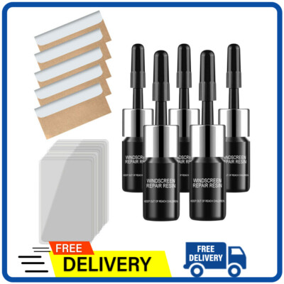 5-Pack Crack Repair Liquid Car Windshield Resin Crack Tool Kit for Cracks