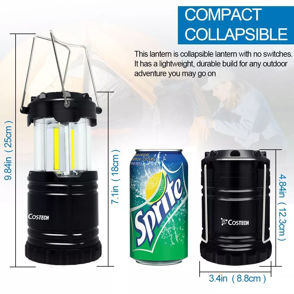 LED Camping Lantern, Costech COB Light Ultra Bright Collapsible Lamp