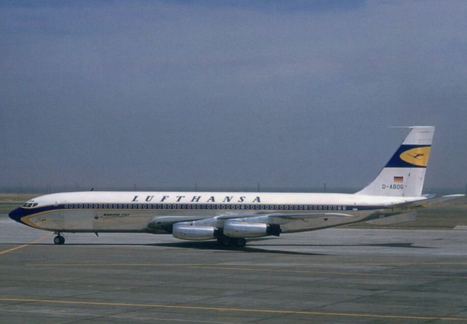 BBOX ルフトハンザ航空 BOEING 707-300 D-ABUK Lufthansa Boeing 707 D-ABOG @ Tokyo Haneda HND 1961 - postcard | eBay