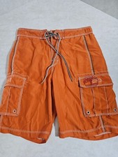 Timberland Mens Small Orange 4 Pockets Lined Swimming Shorts Pre-owned