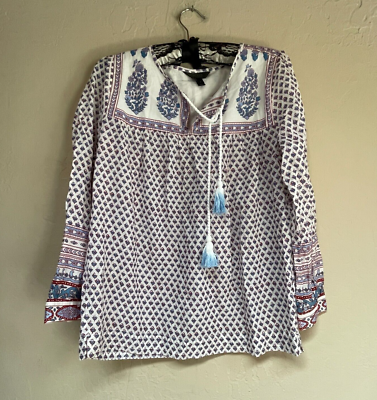j crew embroidered peasant top